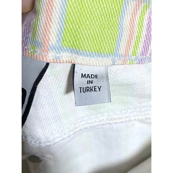 The Ragged Priest Plaid Cargo Utility Jeans Pastel Purple Green Womens 24 Cotton - Picture 8 of 10